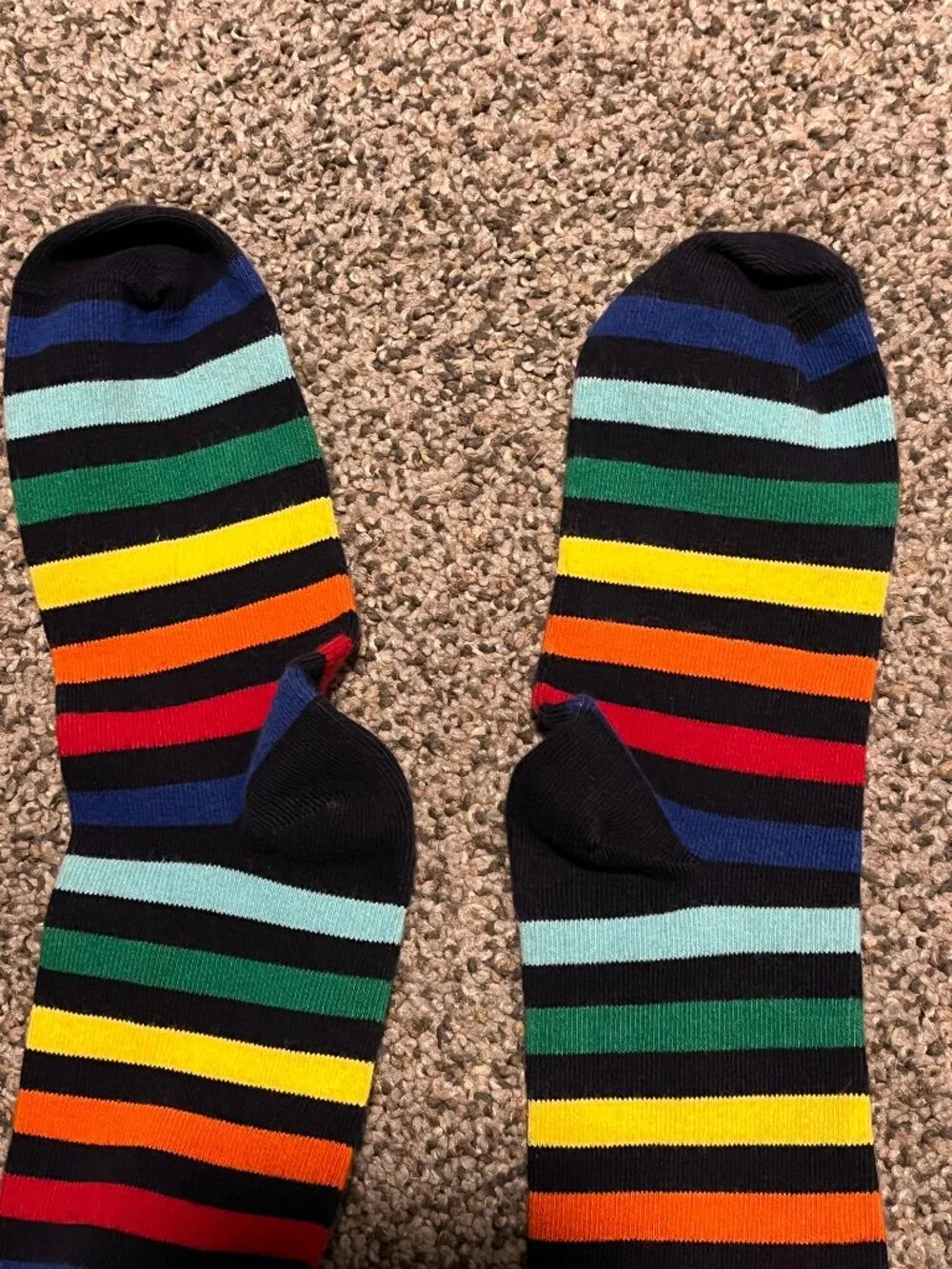 Primary Kids Rainbow Tights Size 7-10 Girls Multicolor Striped Cotton Leggings